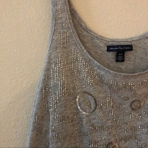 AE tank with sequins and beads